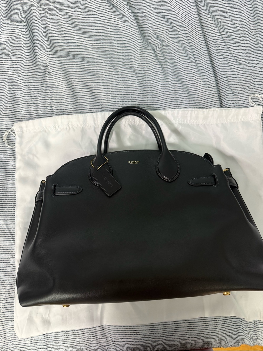 Coach Empire 40  Black Leather Handbag